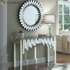 Tamaño personalizado Vxin espejo moderno 3D plata elegante consola de madera con espejo para muebles de sala de estar