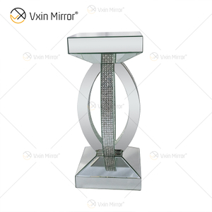 Avonlea, estante inferior cuadrado, espejo transparente, mesa auxiliar, mesita de noche con espejo, sofás modernos para sala de estar, muebles WXWF-293