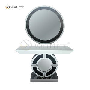 Nueva llegada fuente de fábrica Vxin moderna mesa de consola de cristal con espejo de diamante negro