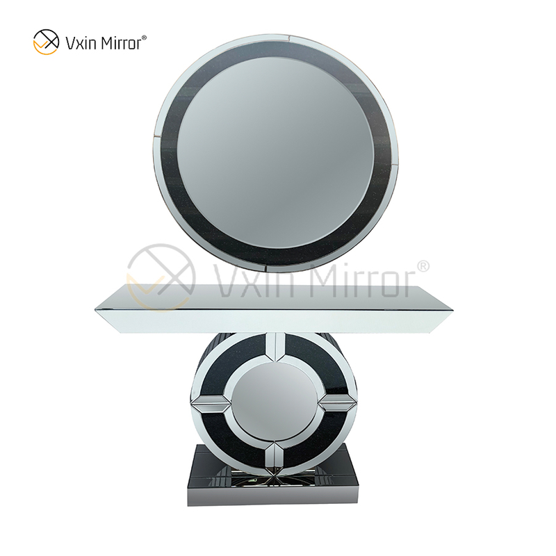 Nueva llegada fuente de fábrica Vxin moderna mesa de consola de cristal con espejo de diamante negro