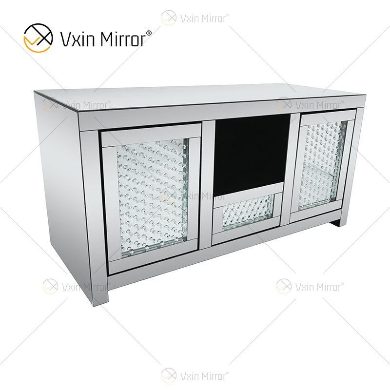 Gran oferta 2019, muebles de plata con diamantes de cristal, soportes para gabinete de TV, 1 cajón, 2 puertas