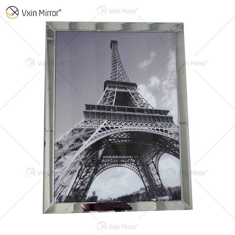 VXin WXPP-21 decoración del hogar marco de vidrio espejo Torre Eiffel arte cristal porcelana pintura espejo pared arte