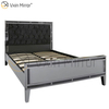 Muebles de espejo WXWF-698 baratos en el dormitorio Cama de estilo moderno con espejo plateado y negro