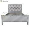 Muebles de espejo WXWF-698 baratos en el dormitorio Cama de estilo moderno con espejo plateado y negro