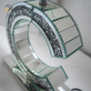 WXTL-02 de estilo moderno, lámpara de mesa en forma de C con espejo de cristal triturado plateado para lámpara de espejo de dormitorio