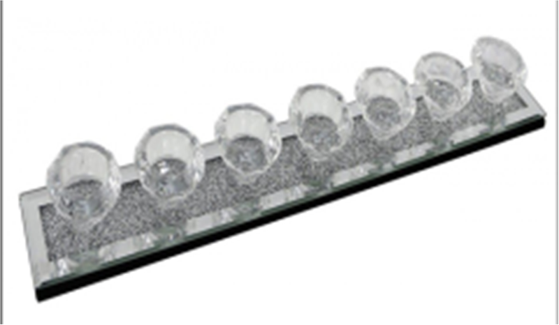 Candelabro de diamante triturado de cristal plateado WXCH-002 elegante moderno con nombre personalizable