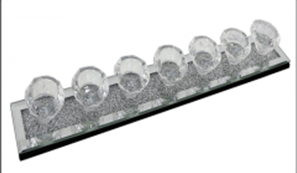 Candelabro de diamante triturado de cristal plateado WXCH-002 elegante moderno con nombre personalizable