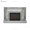 Diamond Luxury Popular Crush Sparkle Crystal Doble banda espejada WXWF-1109 Chimenea envolvente con espejo eléctrico Chimenea