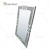 Rectángulo VXin WXM-1760 Decoración de pared Plata Diamante triturado Espejo para colgar en la pared