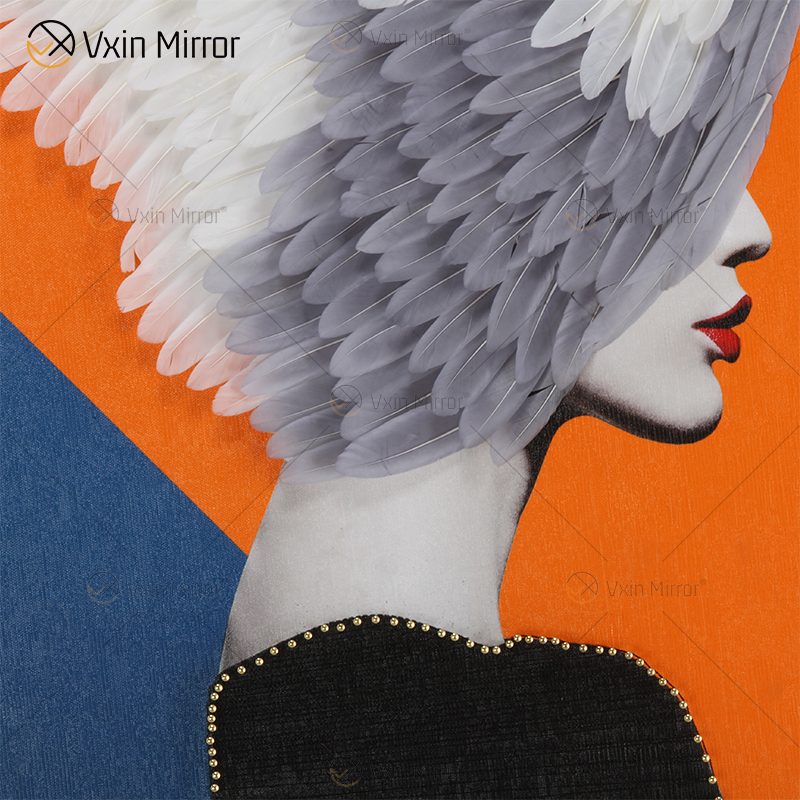 Plumas mujer lienzo abstracto pintura pared arte WXPP-75 póster impreso cuadro pintura decorativa sala de estar decoración del hogar