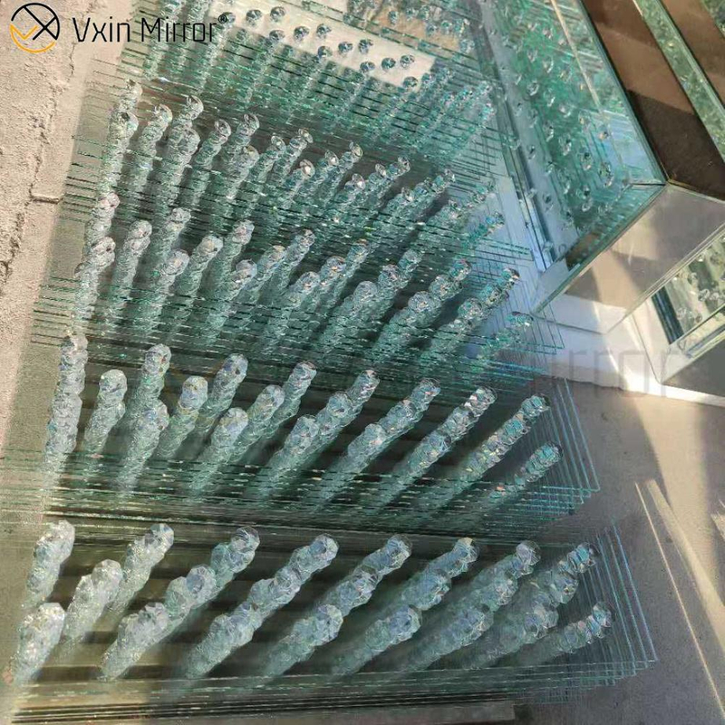 Venta al por mayor de fábrica Vxin Mirror WXCH-07 Portavelas de cristal de madera