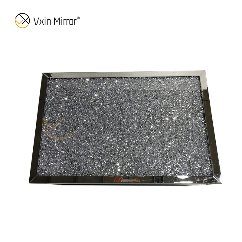 Mesa auxiliar personalizada WXF-117-1 Mesa de centro de plata hecha en casa con diamante triturado
