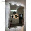 WXDL-119, luz frontal de 3 colores, interruptor de encendido impermeable, marco de cristal de aluminio blanco plateado, espejo de protección ambiental de 4mm
