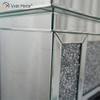Gran oferta, WXWF-1108, espejo de cristal de diamante triturado plateado, repisa para chimenea, decoración del hogar con insertos de fuego eléctrico, chimenea de espejo