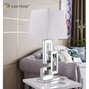 Suministro de fábrica WXTL-001 Lámpara de espejo de mesa 3D plateada moderna con pantalla para dormitorio