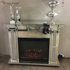 Chimenea de espejo de cristal de diamante triturado de lujo para decoración del hogar moderna con calentador en muebles de sala de estar WXWF-1098