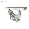 Mesa de consola de vidrio semicircular a cuadros elegante WXF-542 de alta calidad multicolor