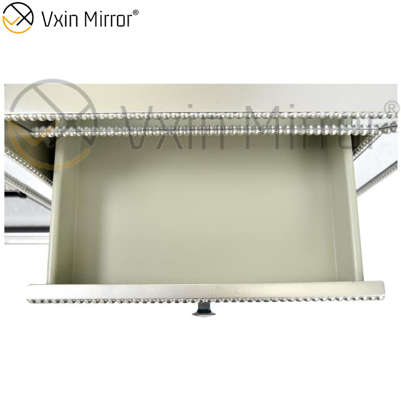 Muebles de espejo Vxin, soportes de TV para chimenea con espejo de champán y diamante triturado, soportes de armario con inserto de cristal