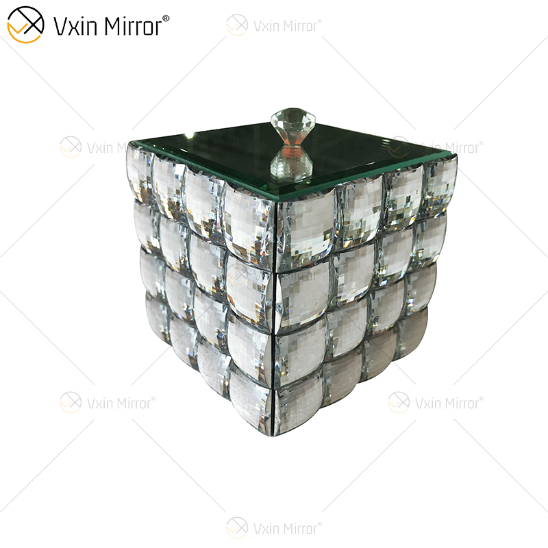 Factory Supply Sets Muebles WXML-004 Dos colores Plata Marrón Bandeja con espejo con joyero Decoración de pared