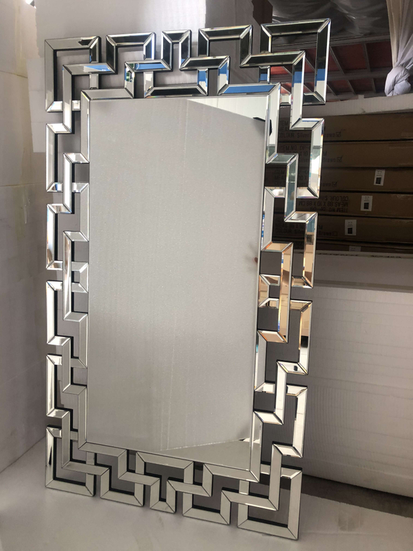 Venta directa de fábrica WXM-1516 Espejo montado en la pared de plata Rectángulo Decoración moderna Espejo de pared