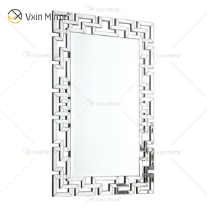 Venta directa de fábrica WXM-1516 Espejo montado en la pared de plata Rectángulo Decoración moderna Espejo de pared