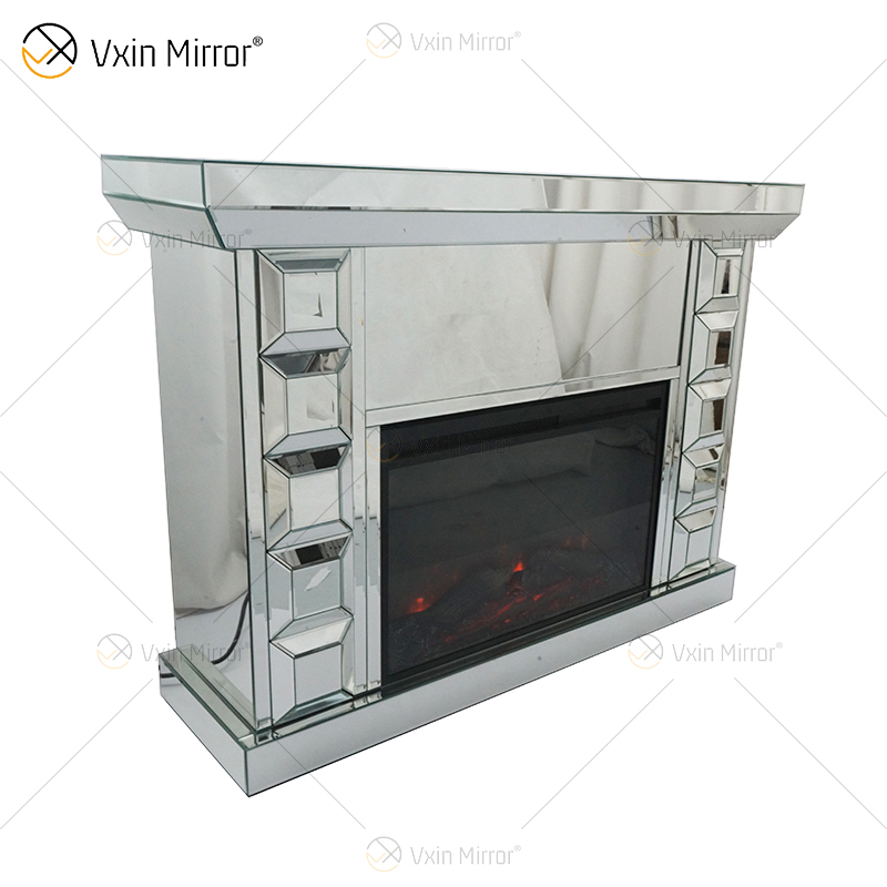 WXWF-1107 Chimenea eléctrica independiente de vidrio liso con espejo y control remoto