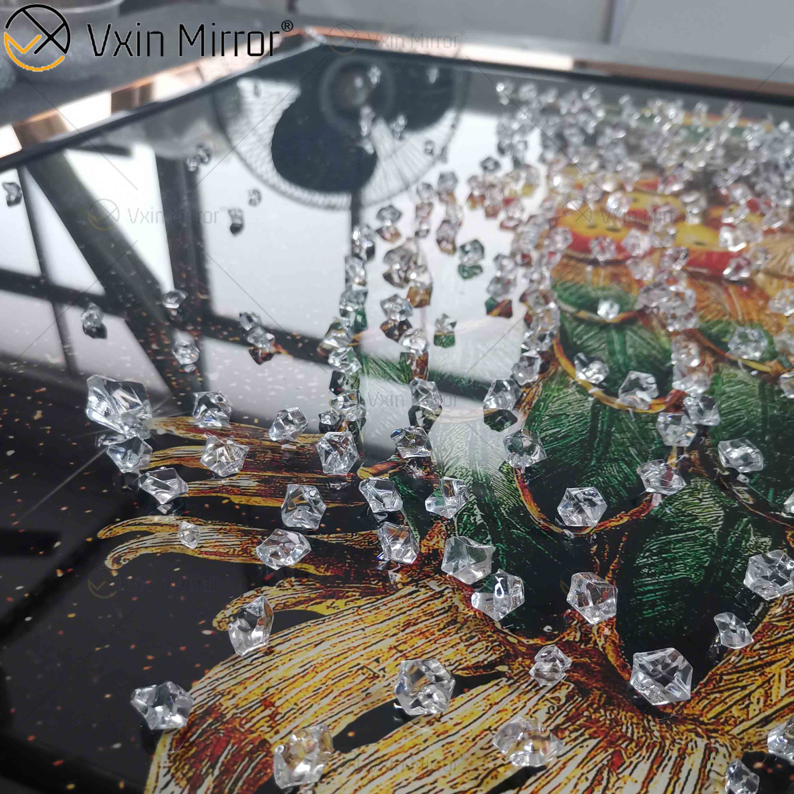 Omal Art Vxin WXMA-55 decoración del hogar marco de MDF espejo pared arte cristal porcelana pintura espejo pared arte