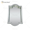 Elegant Decor WXMT-007 Bandeja rectangular con espejo plateado de vidrio moderno