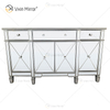 WXF-027-1 Champagne Silver Home Decor Mirored Armario con cajones Muti