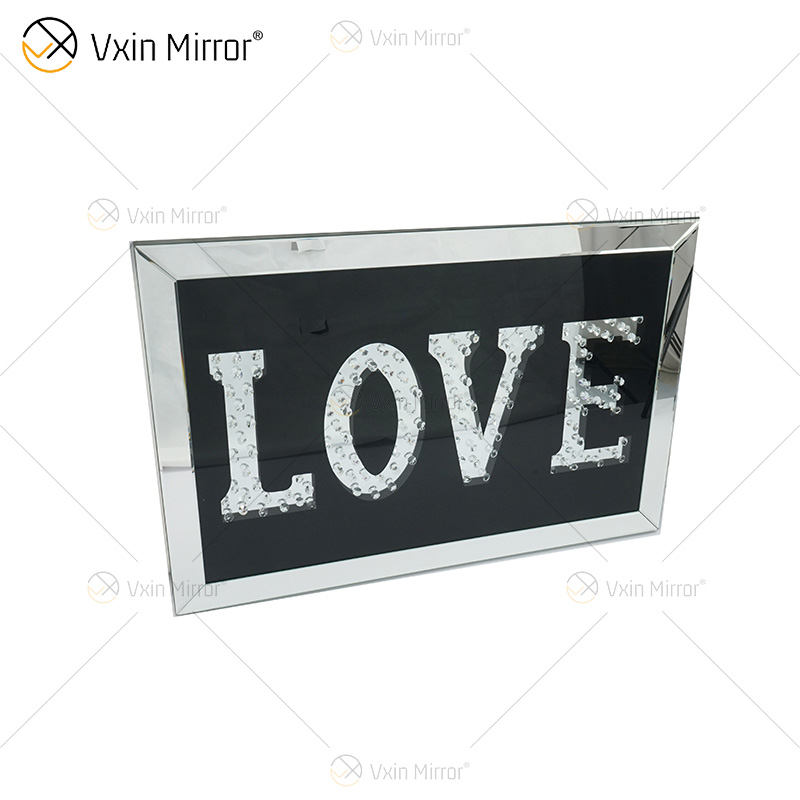 VXin WXMA-23 decoración del hogar marco de cristal espejo amor pared arte cristal porcelana pintura espejo pared arte