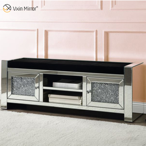 Soportes de TV con espejo brillante moderno de nuevo diseño para juego de sala de estar con sofá