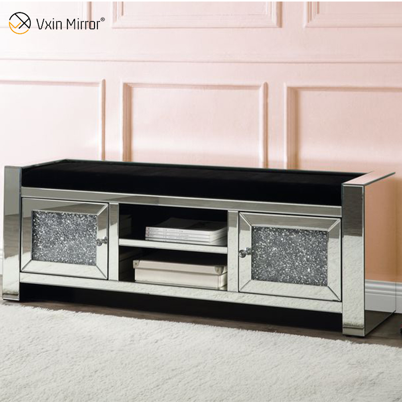 Soportes de TV con espejo brillante moderno de nuevo diseño para juego de sala de estar con sofá