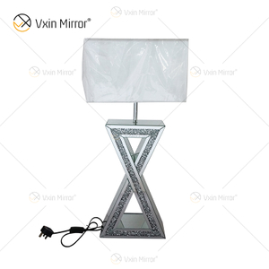 Gran oferta WXTL-003 espejo plateado para dormitorio noche lujo moderno lámparas de mesa decorativas