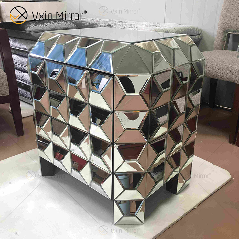 Nuevo diseño, decoración del hogar, sofás, mesa auxiliar, muebles de plata, espejo, mesita de noche, WXWF-1026