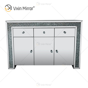 Tiradores de gabinete WXF-099-1 baratos con cajones Crush Diamond Silver Gabinete de decoración del hogar
