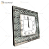 Barato WXMC-003 reloj espejo moderno reloj de pared de espejo de diamante machacado decorativo plateado