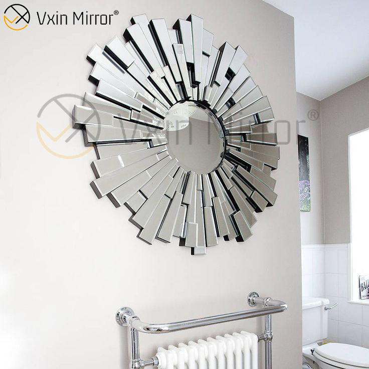 Vxin Wall Decoration WXM-1004 Espejo colgante de pared de vidrio 3D plateado
