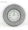 Venta caliente Plata WXC-071 Cristal Dorado Marrón Reloj de pared con espejo moderno