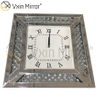 Paquete anti caída Vxin WXMC-008 Reloj de pared con espejo de cristal plateado moderno