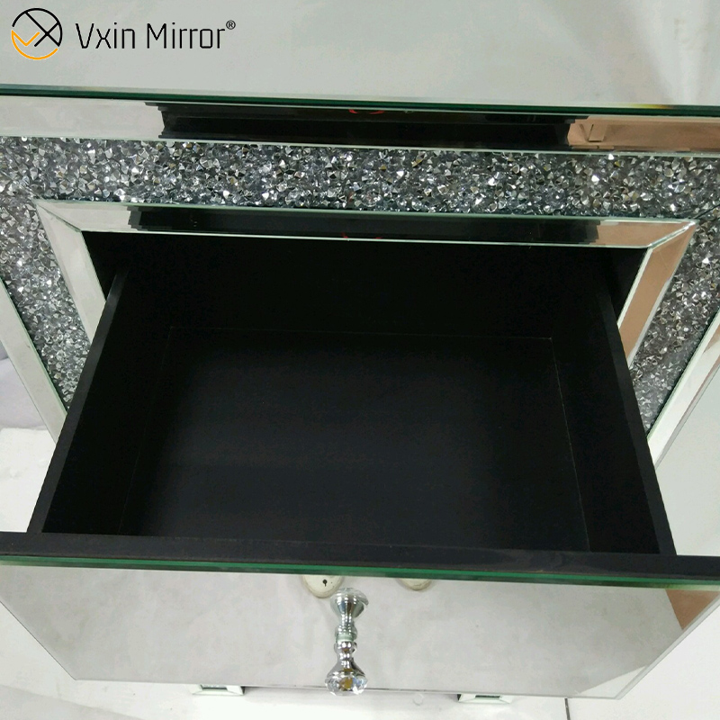 Vxin WXF-265 Varios cajones Tall Boy Espejo de cristal plateado Mesita de noche Mesita de noche con espejo de color personalizado Mesita de noche