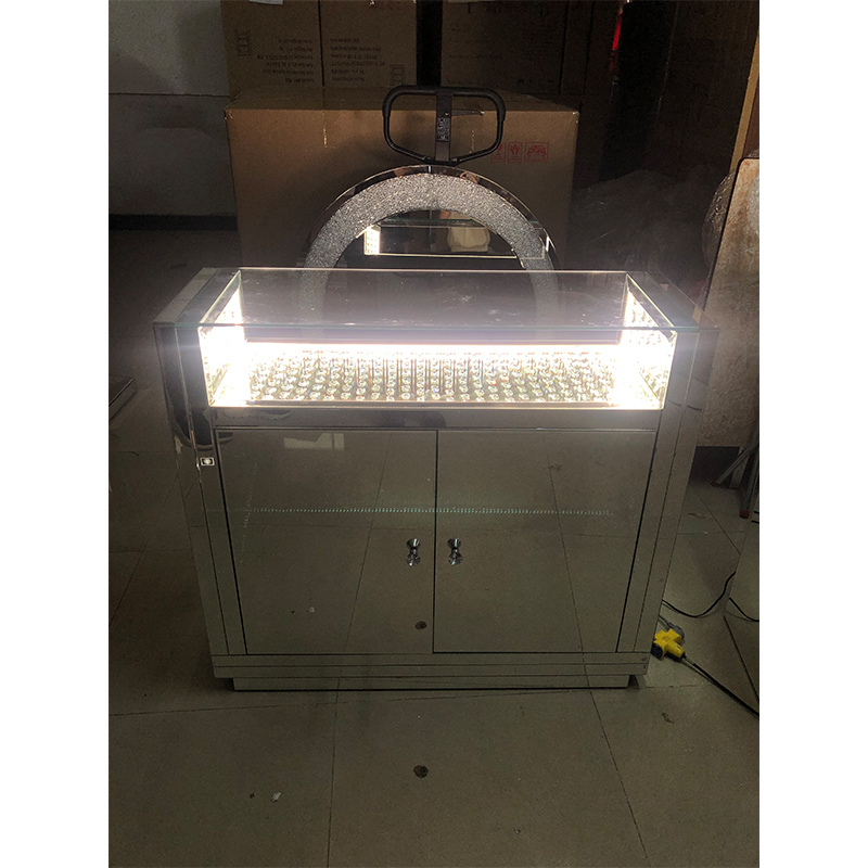 Diseño LED WXF-2124 Granos octogonales Moda Maquillaje Espejo Gabinete Partido Espejo LED Enchufe personalizado