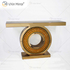 Venta caliente 1000 piezas WXF-039 mesa de consola de lujo marrón dorado con mesa de consola de espejo de espejo