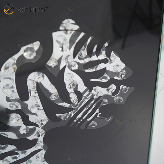 VXin WXMA-22 decoración del hogar marco de vidrio espejado tigre pared arte cristal porcelana pintura espejo pared arte