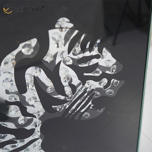 VXin WXMA-22 decoración del hogar marco de vidrio espejado tigre pared arte cristal porcelana pintura espejo pared arte
