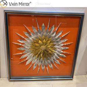 El más nuevo Vxin WXPP-39 3D arte de pared abstracto Metal arte de la pared decoración hogar Decoración lujo sala de estar enmarcada para el hogar conjunto para la venta