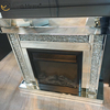 WXWF-1092 moderno para decoración del hogar, chimenea con espejo de diamante triturado de cristal de lujo con calentador en muebles de sala de estar