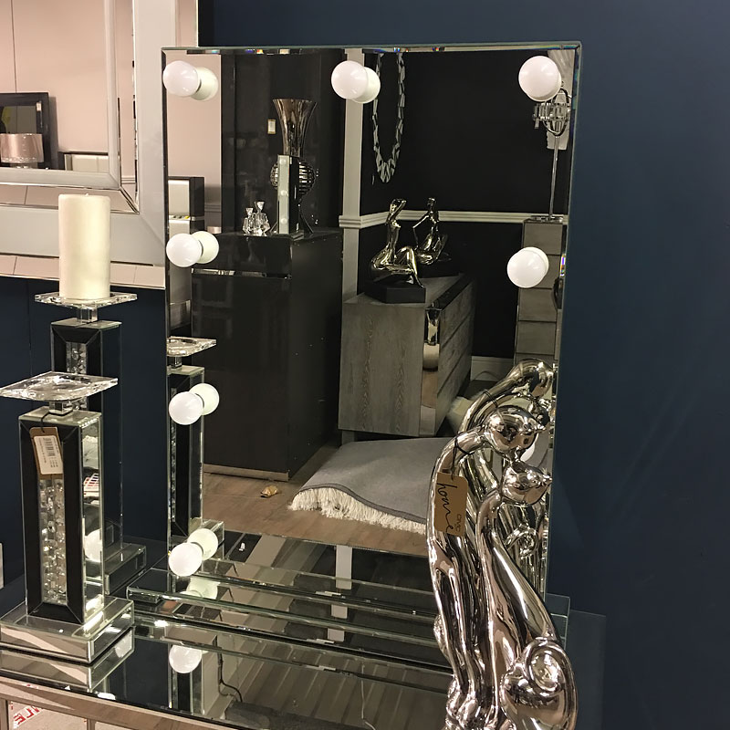 Venetian Dressing Styles VXin WXDL-106 Sparkle Silver Hollywood Espejo Juego de mesa de maquillaje con 3 bombillas de colores