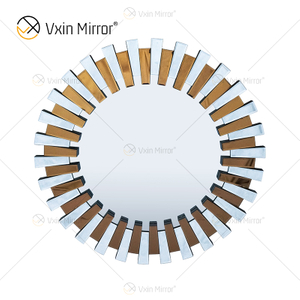 3D 2 colores Ambos WXM-1021 Decoración de pared Marrón con espejo de plata para colgar en la pared