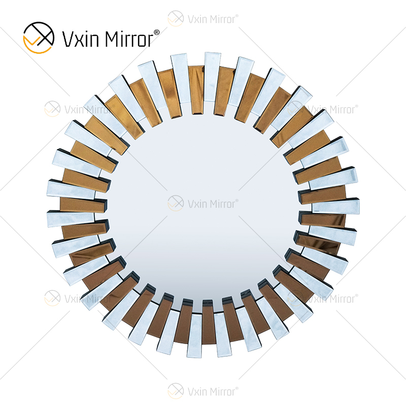 3D 2 colores Ambos WXM-1021 Decoración de pared Marrón con espejo de plata para colgar en la pared