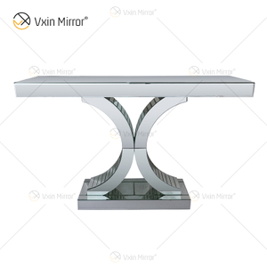 Venta al por mayor Elegante WXF-547 Encantadora mesa de consola con espejo plateado para muebles